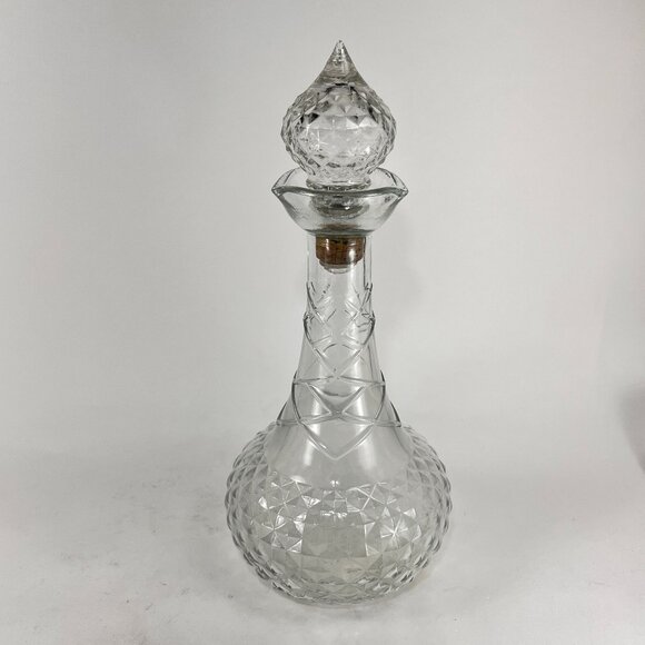 Vintage Smirnoff Vodka Glass Decanter Genie Bottle Federal Law Forbids Sale 50s - Picture 2 of 16
